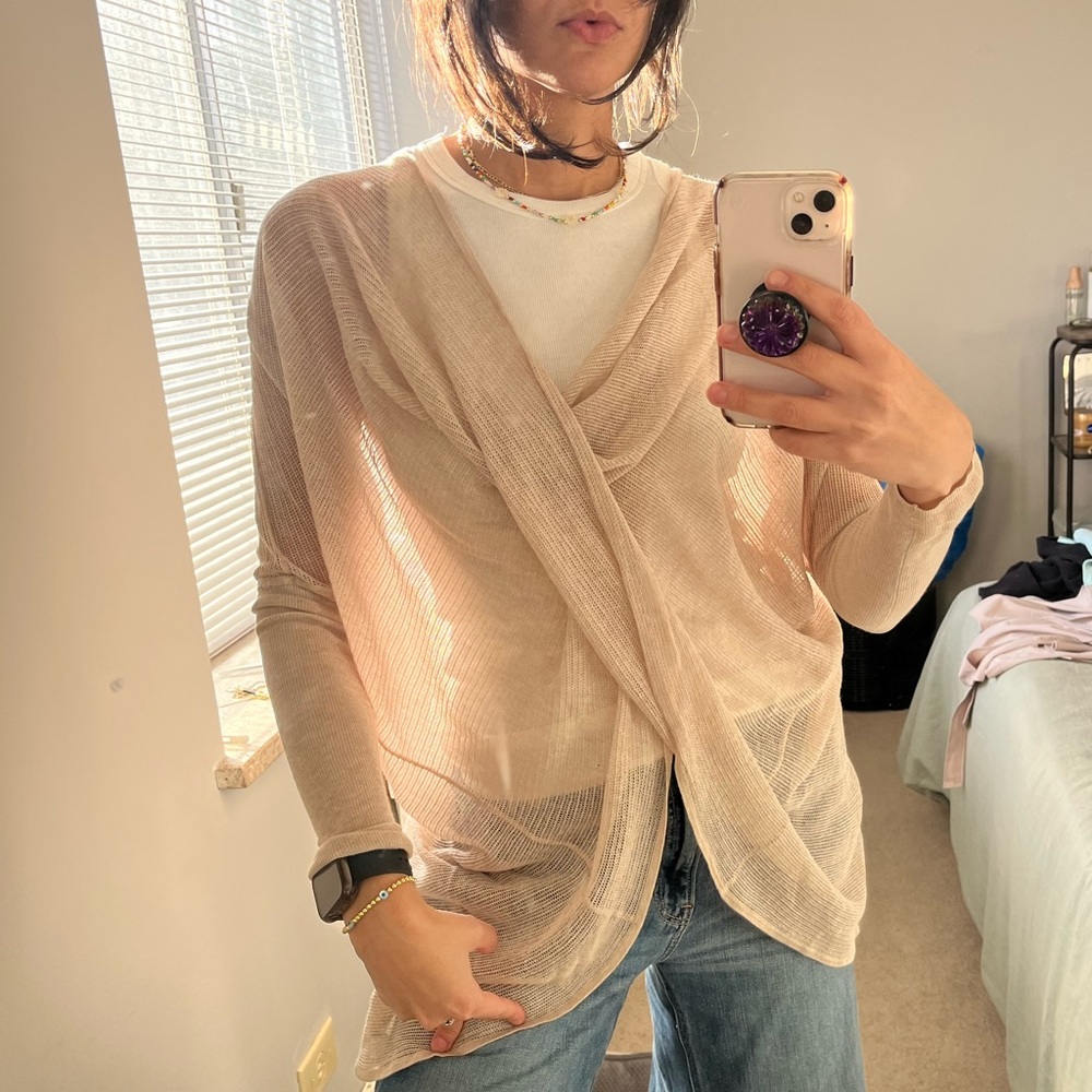 ALLSAINTS ITAT LEV SHRUG CARDIGAN IN CREAM (small!)